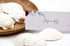 white scallop place card holders